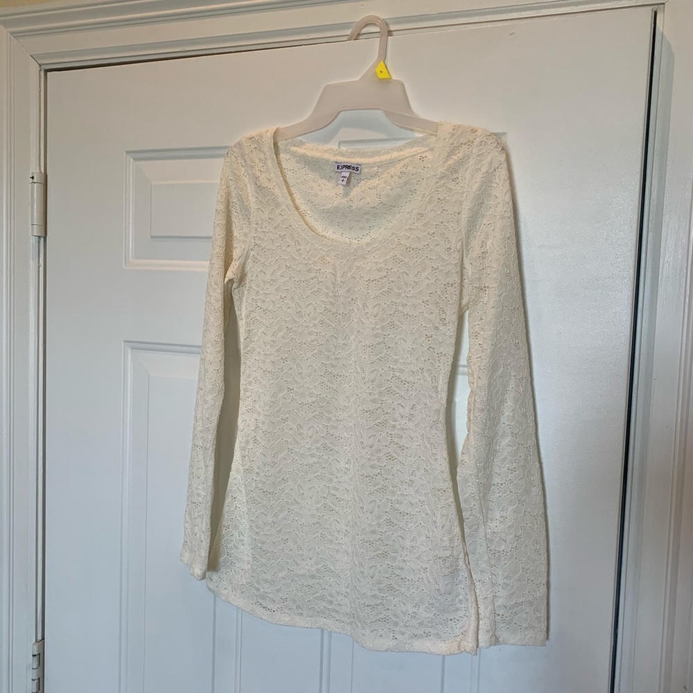 Express Lace Long Sleeve Top